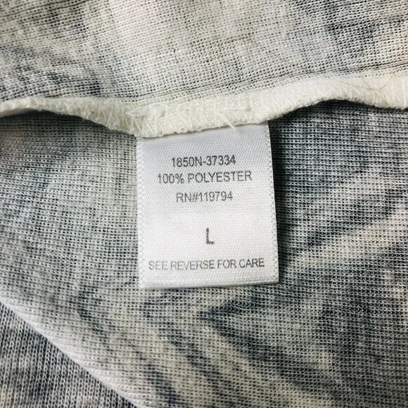 One World Womens Flutter Sleeve Top Sz Large Floral Pattern Embellished - Picture 10 of 11